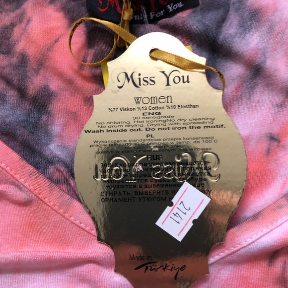 Plus size stretchy Turkish tunic white dark grey bright silver random tie- dye - Picture 11 of 11